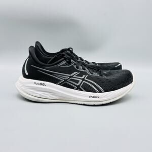 ASICS Shoes Womens 8 Black White GEL Cumulus PureGEL Running Athletic Sneaker